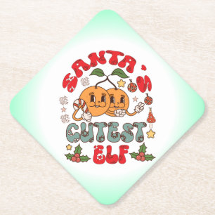 Dessous-de-verre En Papier Père Noël Cutest Elf Sublimation-80881