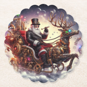 Dessous-de-verre En Papier Père Noël/Reindeer steampunk Noël/hiver