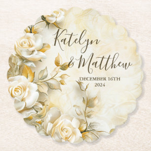 Dessous-de-verre En Papier Personnalisation du mariage rose