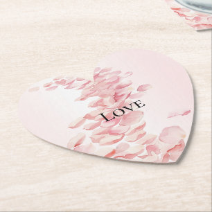 Dessous-de-verre En Papier Pétales de rose rose romantique