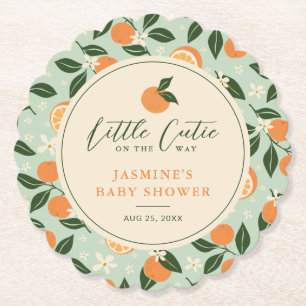 Dessous-de-verre En Papier Petit Baby shower de Citrus orange Cutie