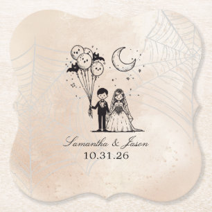 Dessous-de-verre En Papier Petit Couple Effrayant