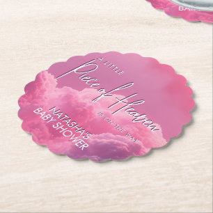 Dessous-de-verre En Papier Petit morceau de Baby shower rose du ciel