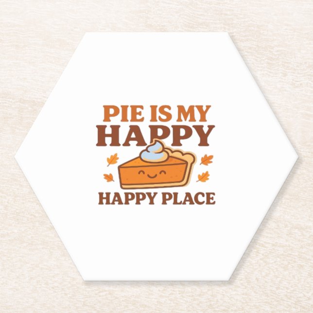 Dessous-de-verre En Papier Pie Is My Happy Place - Joli Citrouille Pie Thanks (Devant)