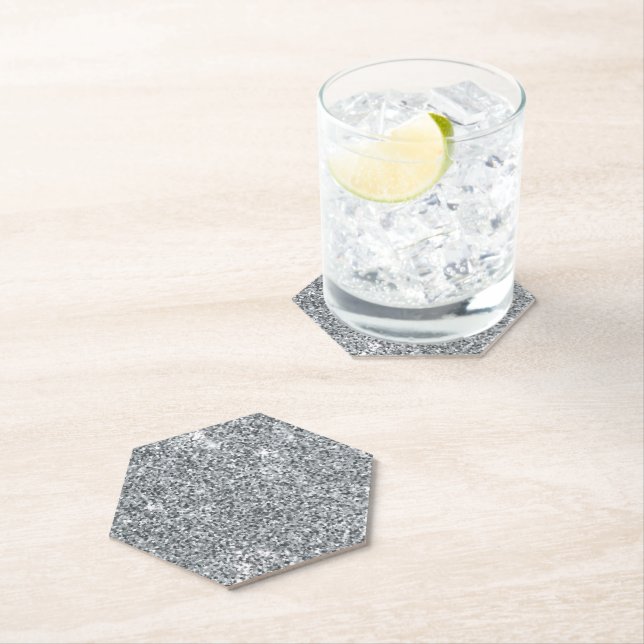 Dessous-de-verre En Papier Pierre d'argent Gary Marbre d'or Parties scintilla (En situation)