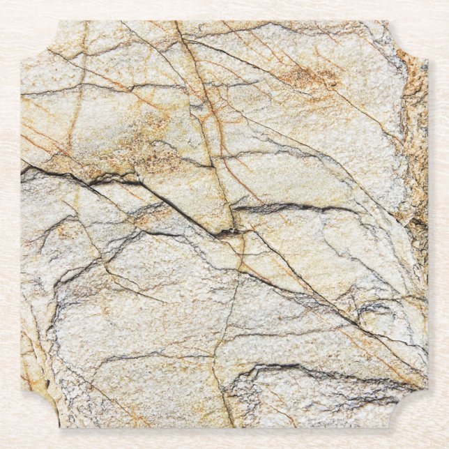 Dessous-de-verre En Papier Pierre de marbre texturée marron et noire (Devant)