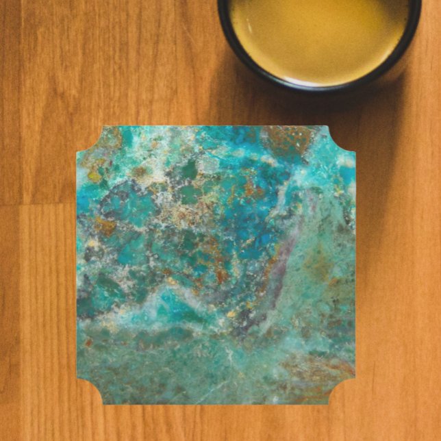 Dessous-de-verre En Papier Pierre minérale bleu Chrysocolla (In Situ Mug)