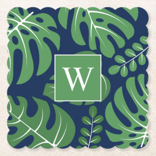Dessous-de-verre En Papier Pince Monogramme Monstera Palm Leaf