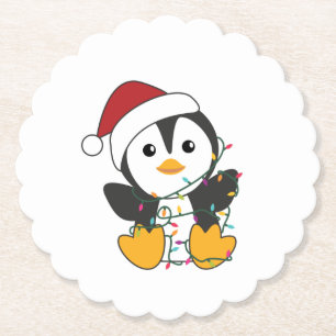 Dessous-de-verre En Papier Pingouin Noël Neige Animaux d'hiver Pingouins