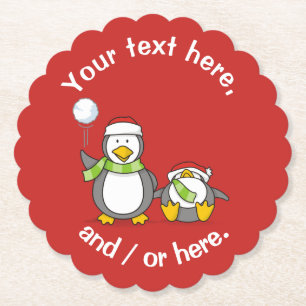 Dessous-de-verre En Papier Pingouins de Noël