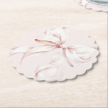 Dessous-de-verre En Papier Pink Bow Elle noue le noeud<br><div class="desc">Élégants dessous de verre en papier à arc rose</div>