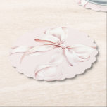 Dessous-de-verre En Papier Pink Bow Elle noue le noeud<br><div class="desc">Élégants dessous de verre en papier à arc rose</div>