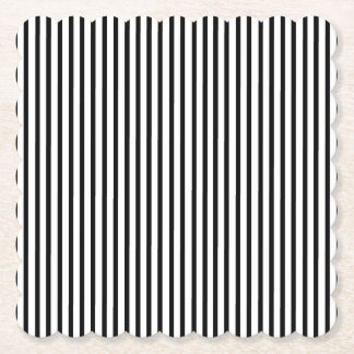 Dessous-de-verre En Papier Pinstripe mince noir et blanc