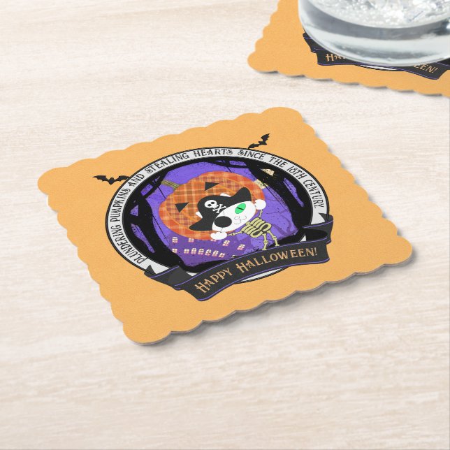 Dessous-de-verre En Papier Pirate squelette (Incliné)