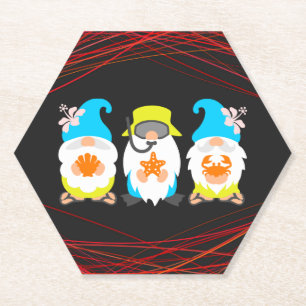 Dessous-de-verre En Papier Plage Gnomes-52521