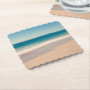 Dessous-de-verre En Papier Plage Photo Ocean Blue Pittoresque