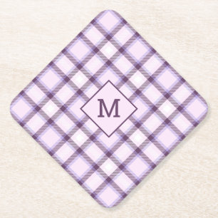 Dessous-de-verre En Papier Plaid Monogramme personnalisé / Motif Tartan