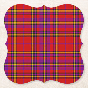 Dessous-de-verre En Papier Plaid Red Tartan Swahili À damiers Motif-54813
