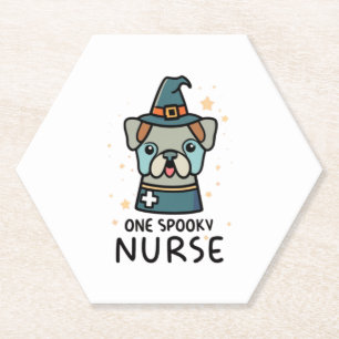 Dessous-de-verre En Papier Plaisir pour Halloween Une infirmière Éffrayante D