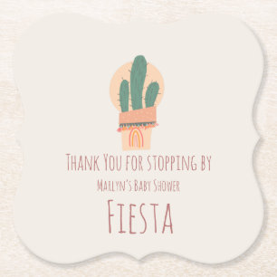 Dessous-de-verre En Papier Plante de cactus moderne en pot Fête arc-en-ciel