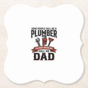 Dessous-de-verre En Papier Plumber Papa Conception de T-shirt avec Gravure Vi
