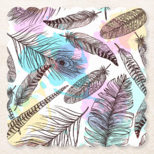 Dessous-de-verre En Papier Plume de paon