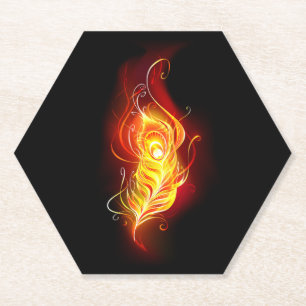 Dessous-de-verre En Papier Plume de paon de feu