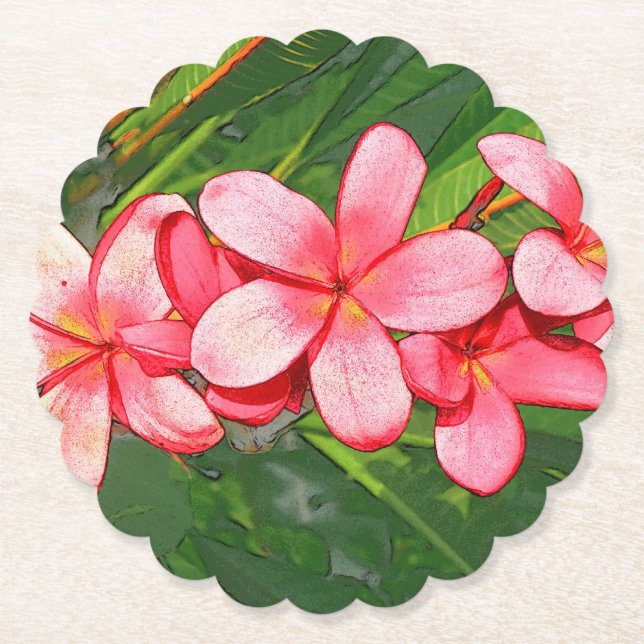 Dessous-de-verre En Papier Plumerias (Devant)