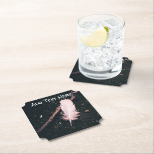 Dessous-de-verre En Papier Plumes blanches dans les bois