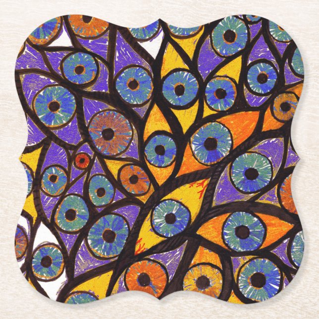 Dessous-de-verre En Papier Plusieurs Yeux (Devant)