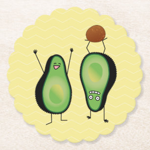 Dessous-de-verre En Papier Poignée verte de stand d'applaudissements amusant 