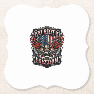 Dessous-de-verre En Papier Poignées de liberté patriotique Vélo Route Liberté