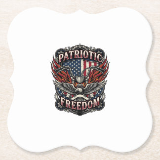 Dessous-de-verre En Papier Poignées de liberté patriotique Vélo Route Liberté