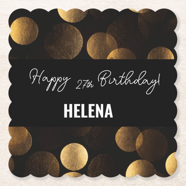 Dessous-de-verre En Papier Points d'or (Devant)