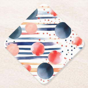 Dessous-de-verre En Papier Points et bandes 5