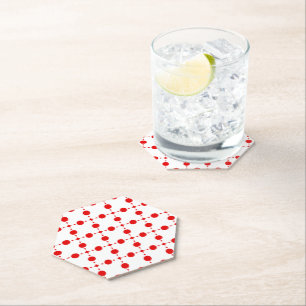 Dessous-de-verre En Papier Pois rouges, Motif à points polka, points, pointil