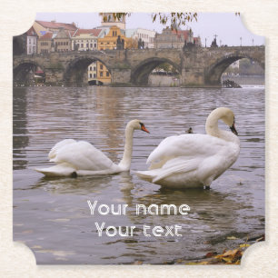 Dessous-de-verre En Papier Pont Swans and Charles à Prague