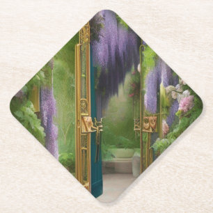 Dessous-de-verre En Papier Porte de jardin et Wisteria
