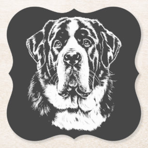 Dessous-de-verre En Papier Portrait de Saint-Bernard Vêtements minimalistes