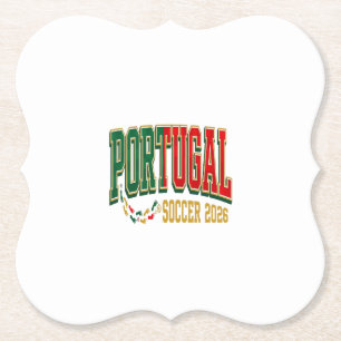 Dessous-de-verre En Papier Portugal Football 2026 Football Gras Pays Typograp