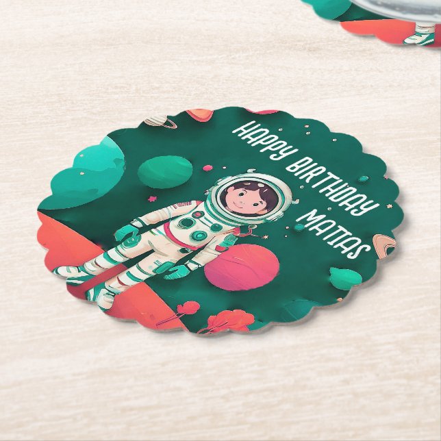 Dessous-de-verre En Papier Posavasos cumpleaños personalizado (Incliné)