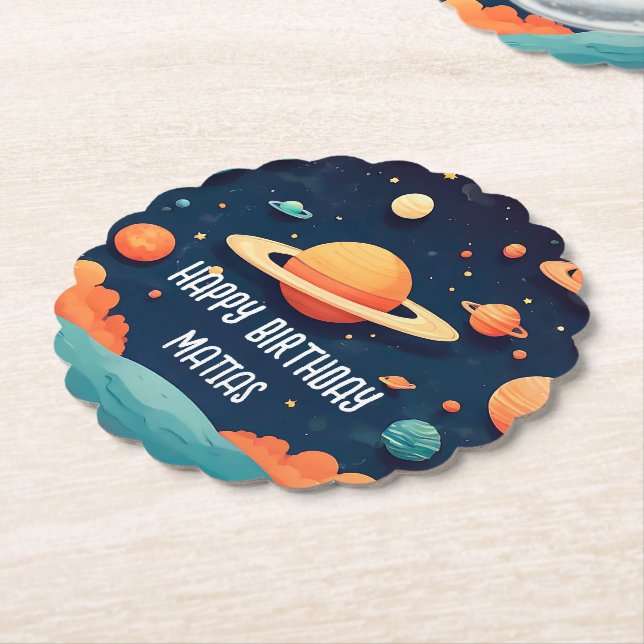 Dessous-de-verre En Papier Posavasos cumpleaños personalizado (Incliné)