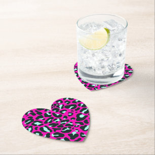 Dessous-de-verre En Papier Poster de animal de Cheetah Leopard rose moderne