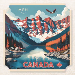 Dessous-de-verre En Papier Poster de voyage sur mesure Monogramme Canada