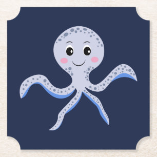 Dessous-de-verre En Papier Poulpe sous la mer motif pour enfants