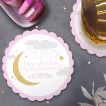 Poutres de lune et rêves de bébé baby shower rose