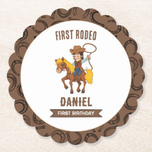 Dessous-de-verre En Papier Premier Rodeo Cowboy 1er anniversaire