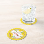 Dessous-de-verre En Papier Pretty Yellow Sunflowers Baby Shower<br><div class="desc">Pretty Yellow Sunflowers Baby Shower paper coaster,  change the text yourself when you order</div>