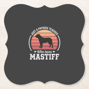 Dessous-de-verre En Papier Professeur de physique Mastiff amateur de chiens