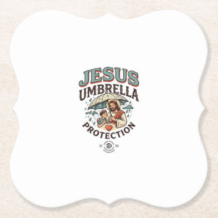 Dessous-de-verre En Papier Protection de parapluie de Jésus Protection de par